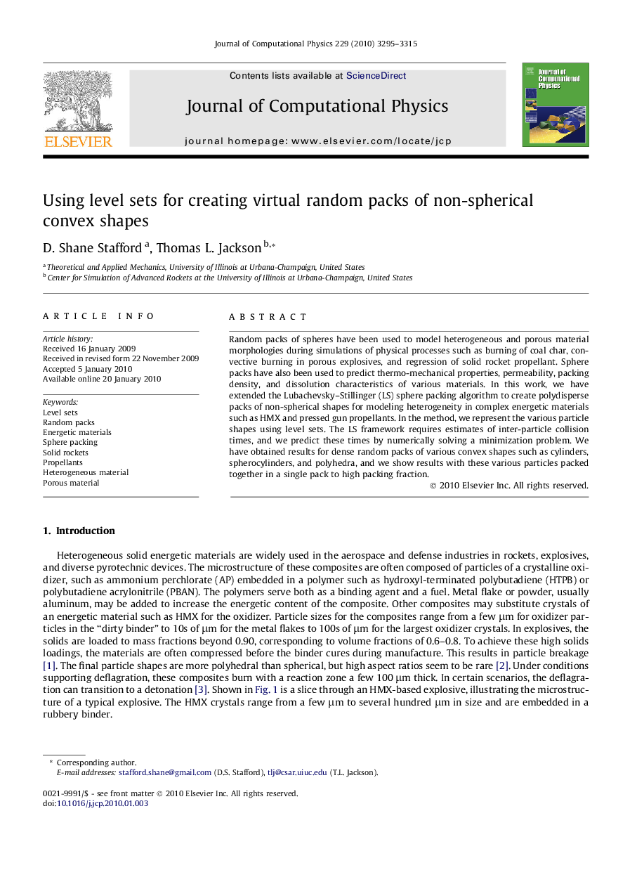 Using level sets for creating virtual random packs of non-spherical convex shapes