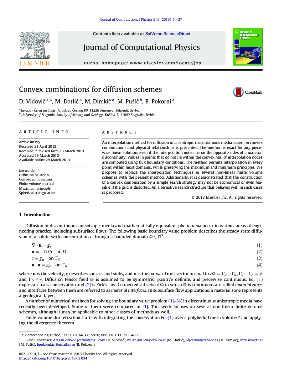 Convex combinations for diffusion schemes