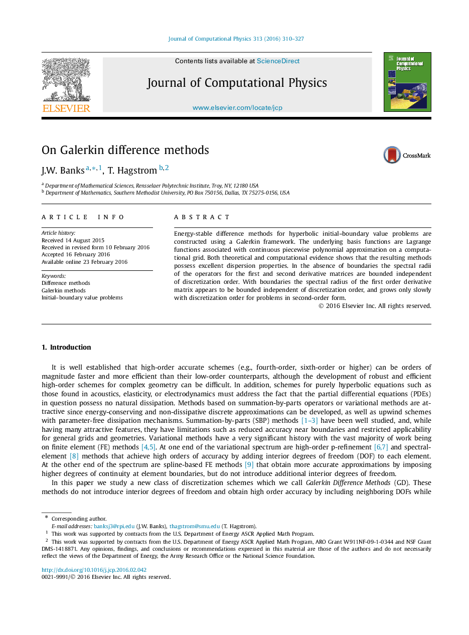 On Galerkin difference methods