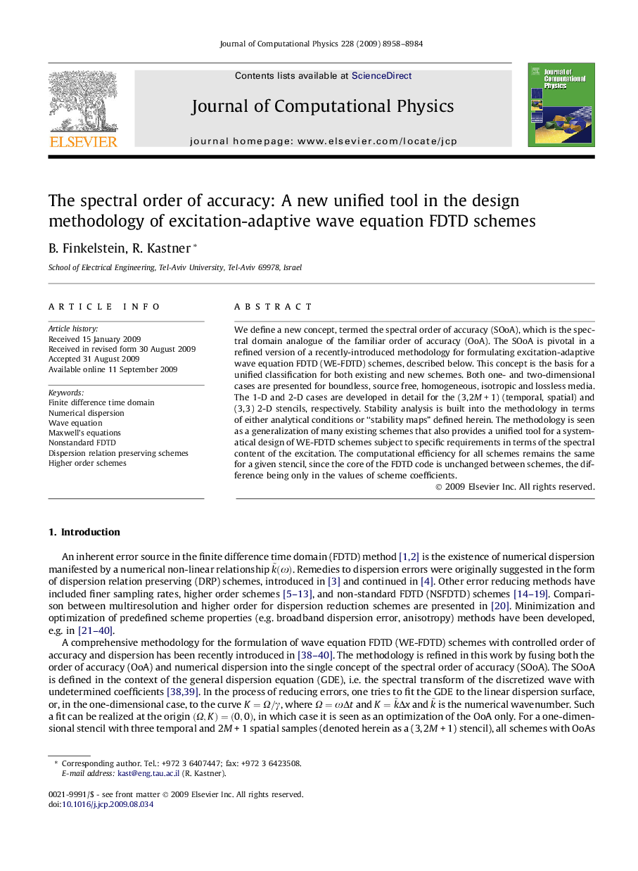 The spectral order of accuracy: A new unified tool in the design methodology of excitation-adaptive wave equation FDTD schemes