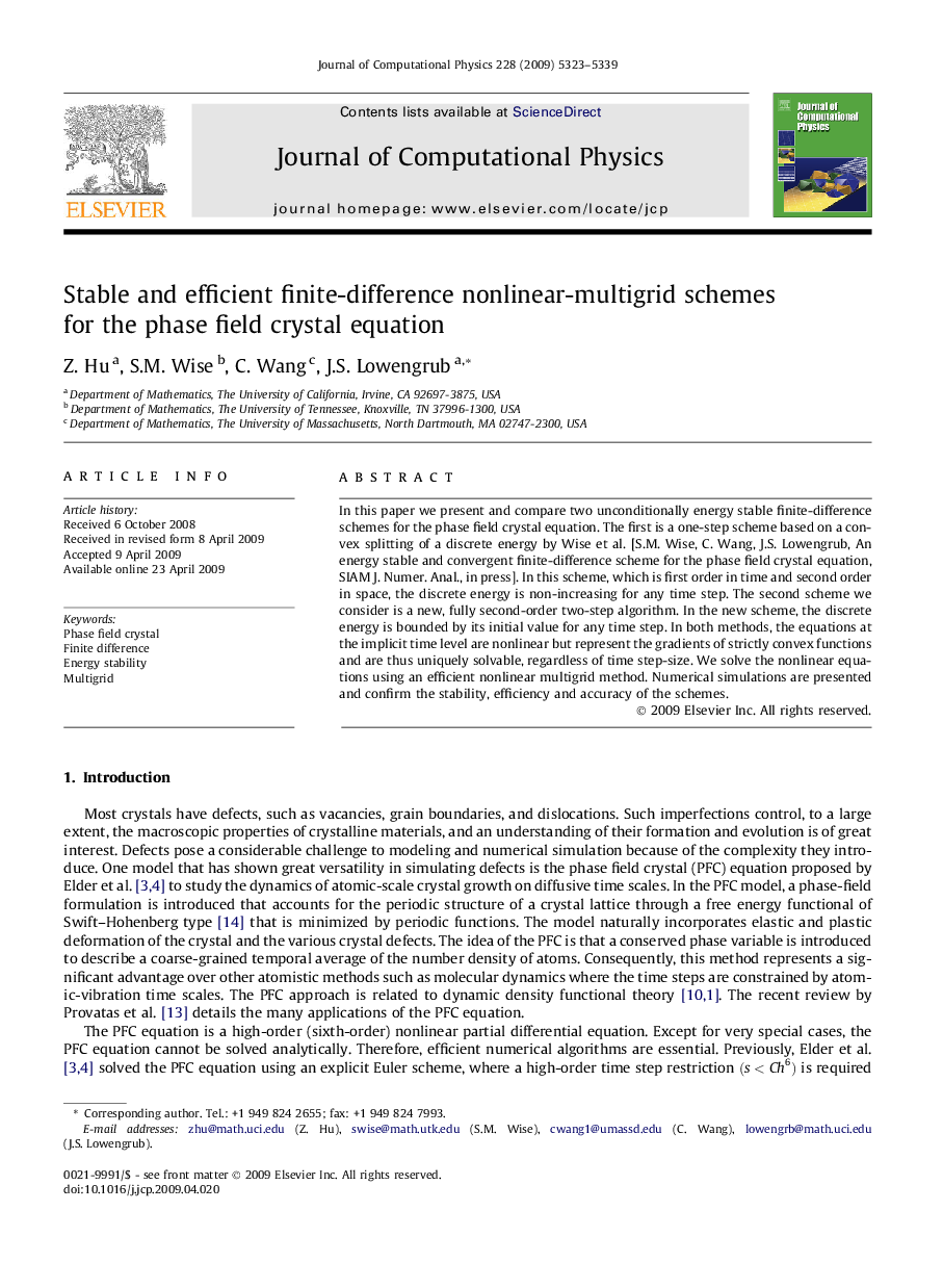 Stable and efficient finite-difference nonlinear-multigrid schemes for the phase field crystal equation