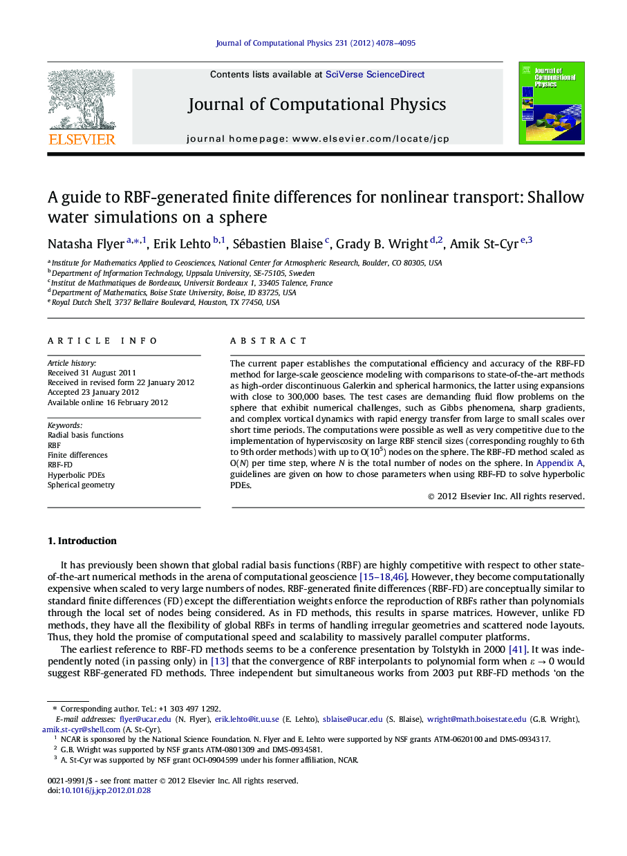 A guide to RBF-generated finite differences for nonlinear transport: Shallow water simulations on a sphere