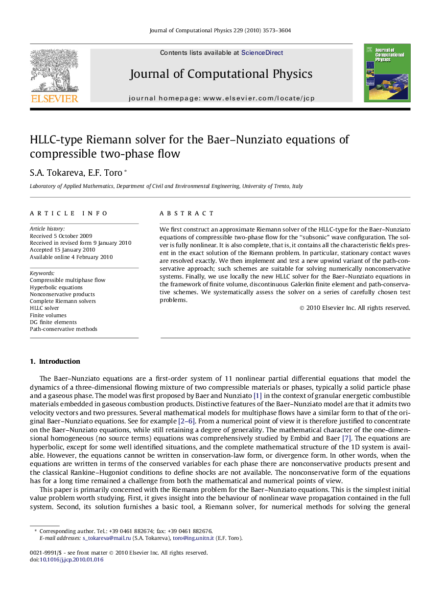 HLLC-type Riemann solver for the Baer–Nunziato equations of compressible two-phase flow