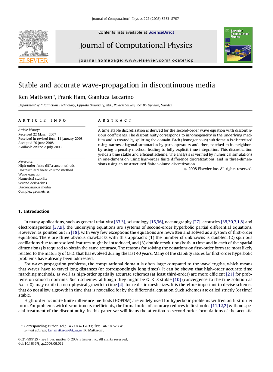 Stable and accurate wave-propagation in discontinuous media