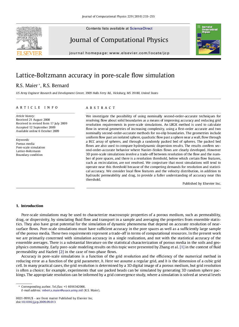 Lattice-Boltzmann accuracy in pore-scale flow simulation