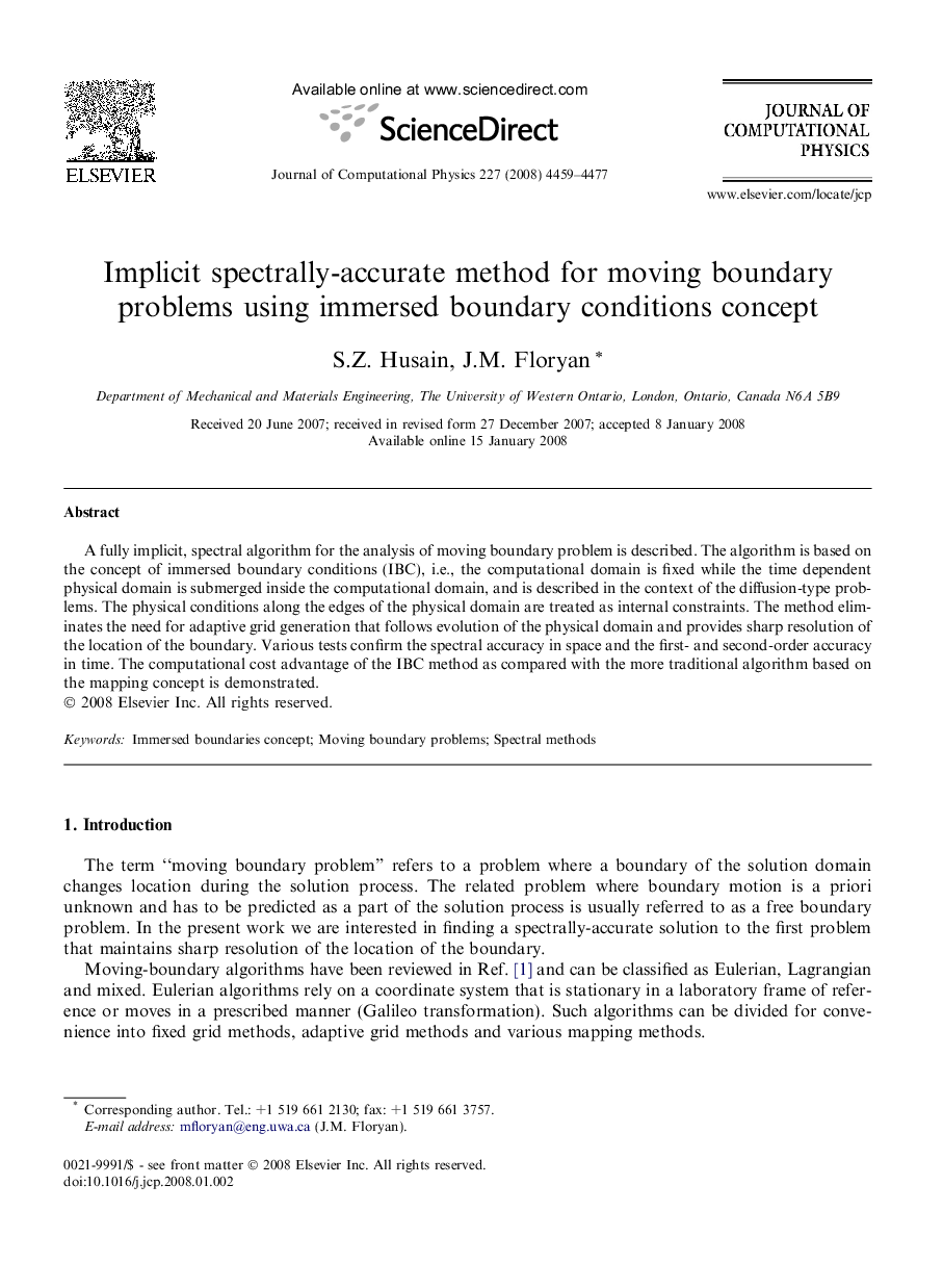 Implicit spectrally-accurate method for moving boundary problems using immersed boundary conditions concept