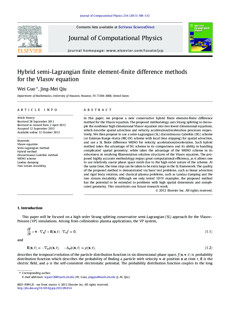 Hybrid semi-Lagrangian finite element-finite difference methods for the Vlasov equation