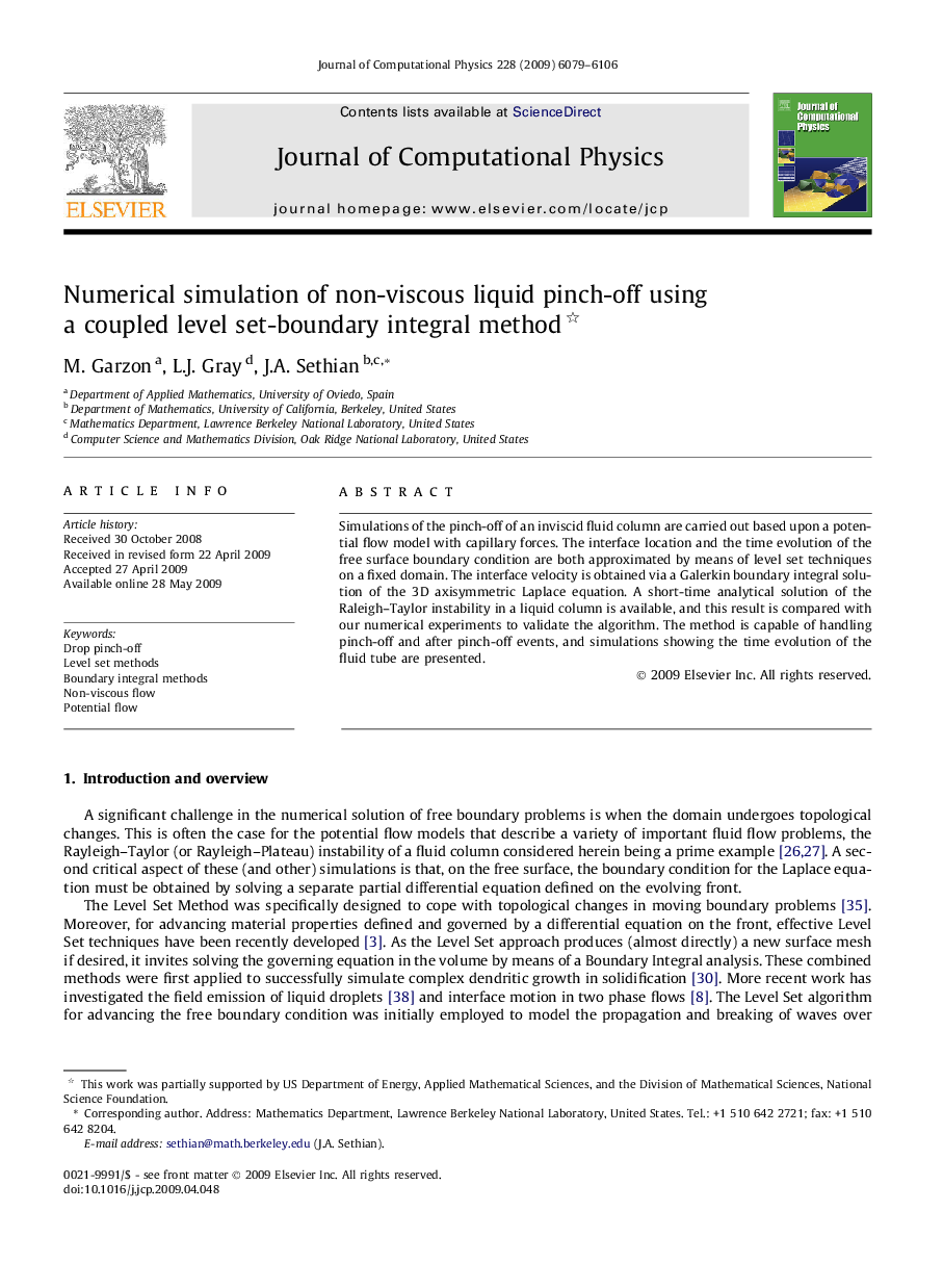 Numerical simulation of non-viscous liquid pinch-off using a coupled level set-boundary integral method 