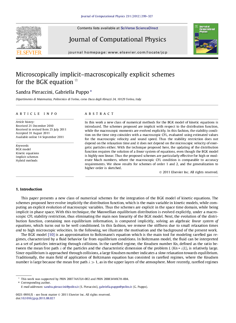 Microscopically implicit–macroscopically explicit schemes for the BGK equation 