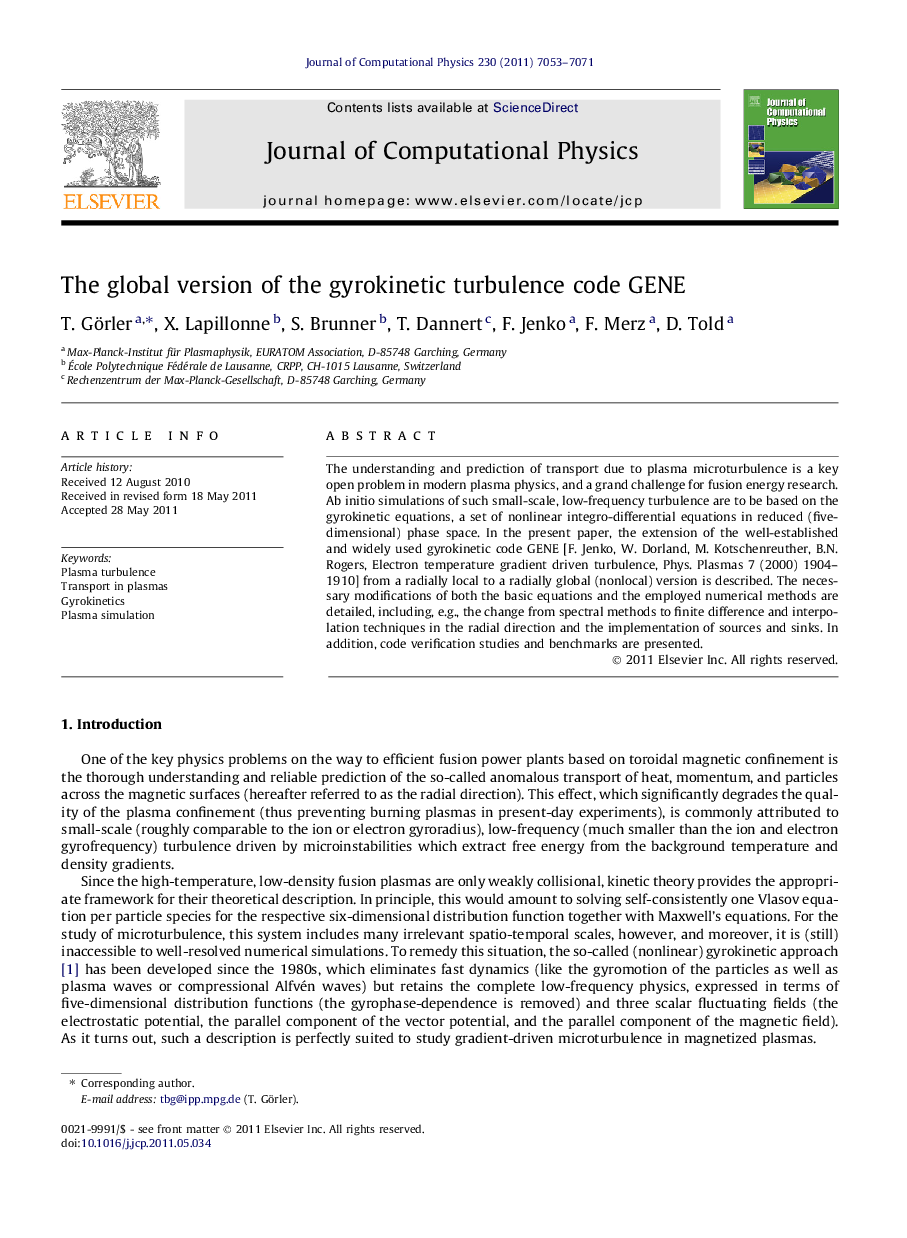 The global version of the gyrokinetic turbulence code GENE