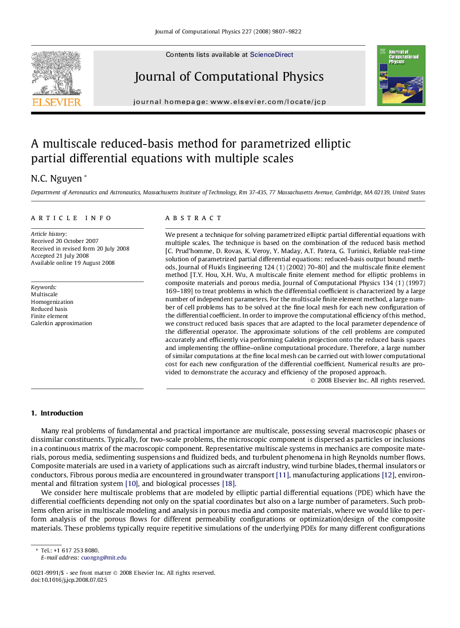 A multiscale reduced-basis method for parametrized elliptic partial differential equations with multiple scales