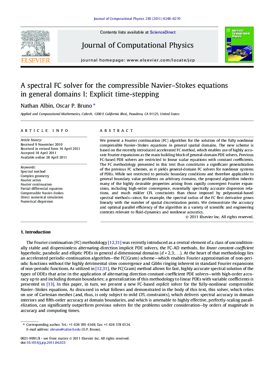 A spectral FC solver for the compressible Navier–Stokes equations in general domains I: Explicit time-stepping