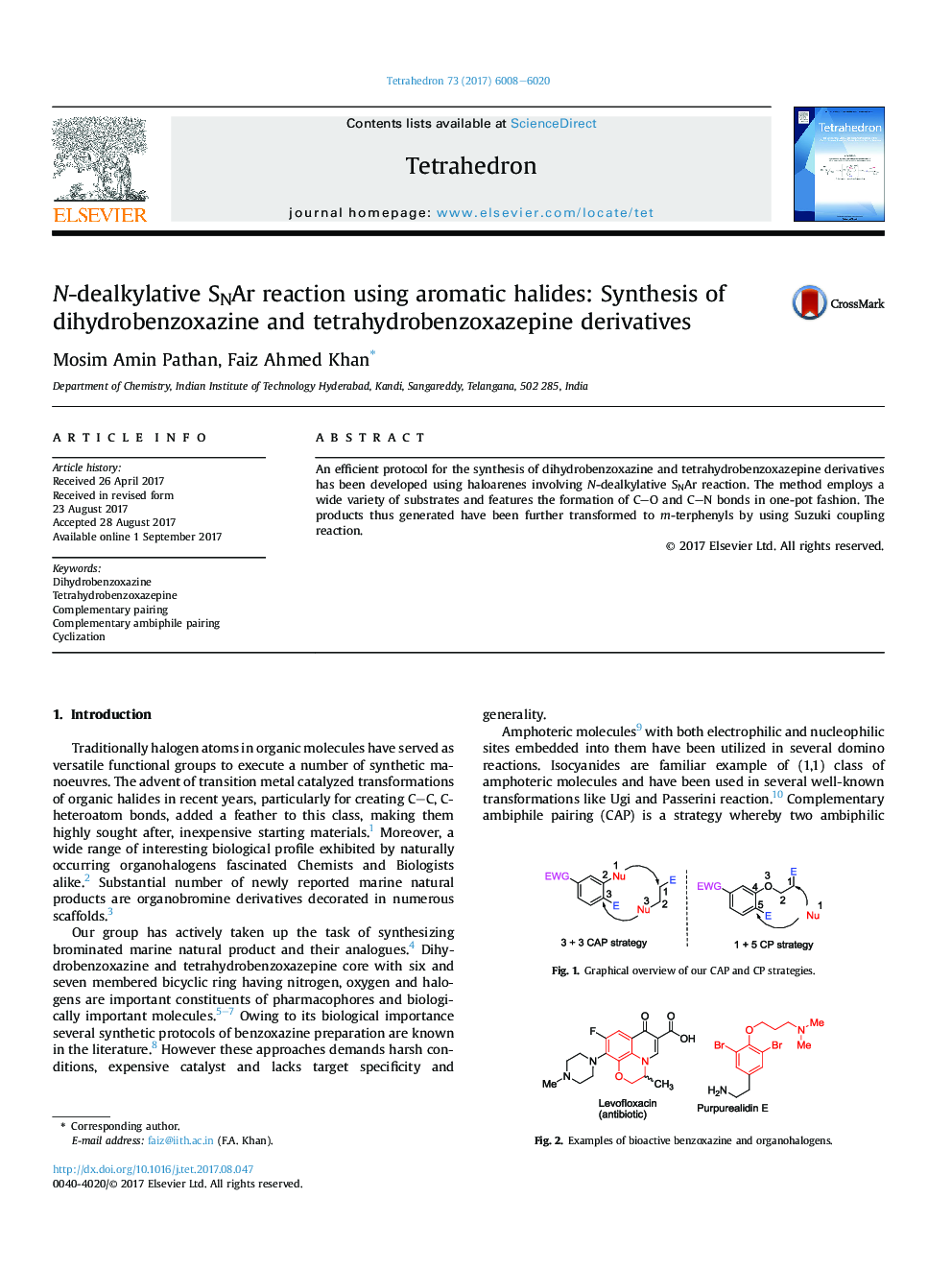 N-dealkylative SNAr reaction using aromatic halides: Synthesis of dihydrobenzoxazine and tetrahydrobenzoxazepine derivatives