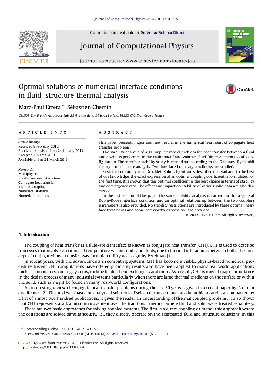 Optimal solutions of numerical interface conditions in fluid–structure thermal analysis