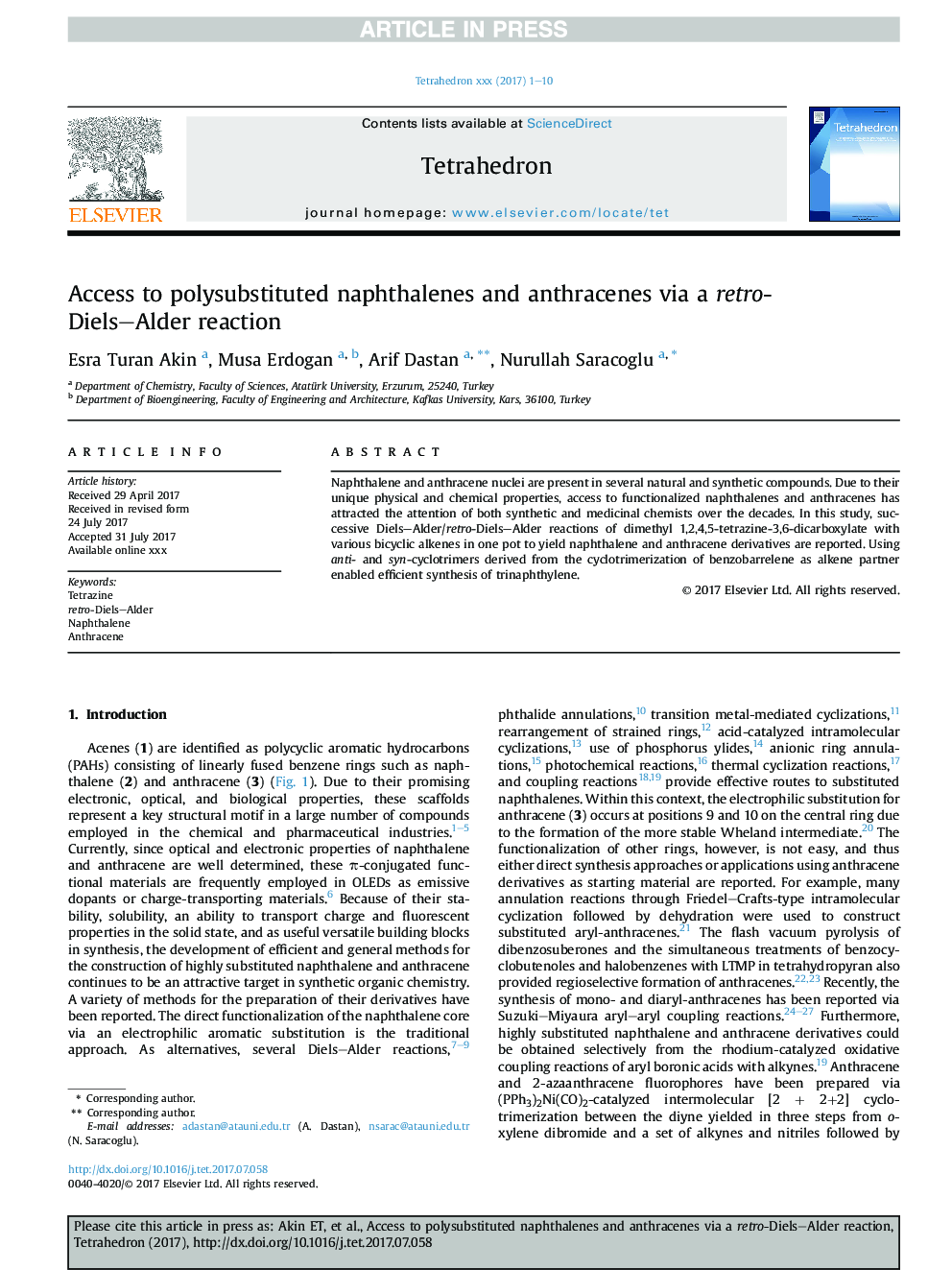 Access to polysubstituted naphthalenes and anthracenes via a retro-Diels-Alder reaction