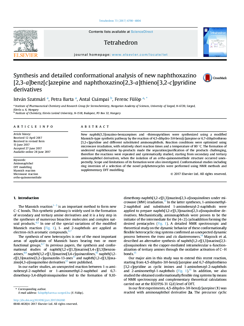 Synthesis and detailed conformational analysis of new naphthoxazino[2,3-a]benz[c]azepine and naphthoxazino[2,3-a]thieno[3,2-c]pyridine derivatives