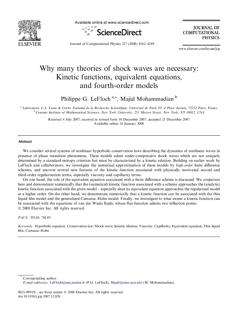 Why many theories of shock waves are necessary: Kinetic functions, equivalent equations, and fourth-order models