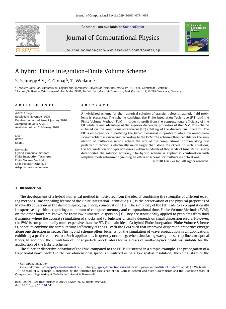 A hybrid Finite Integration–Finite Volume Scheme