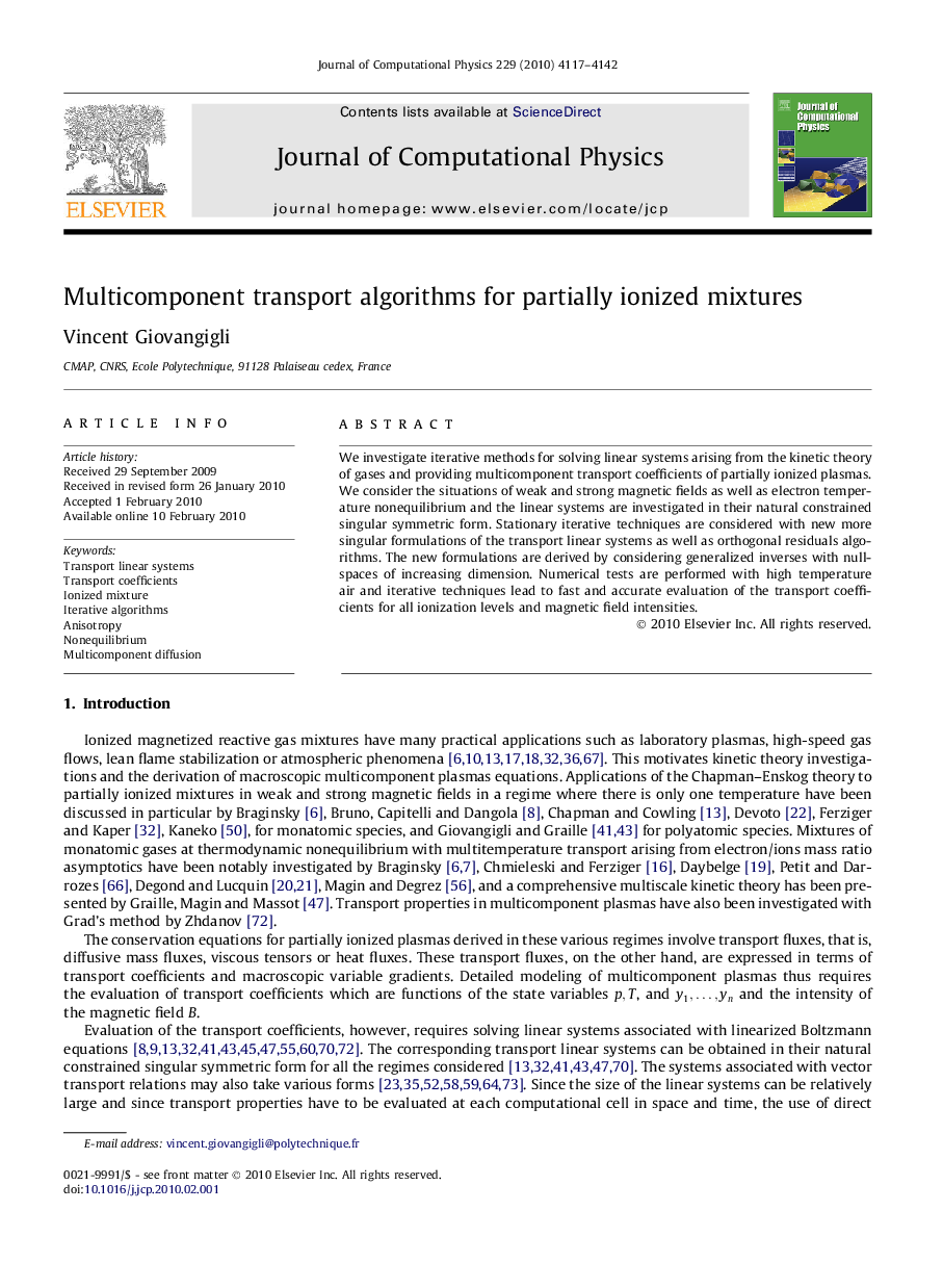 Multicomponent transport algorithms for partially ionized mixtures