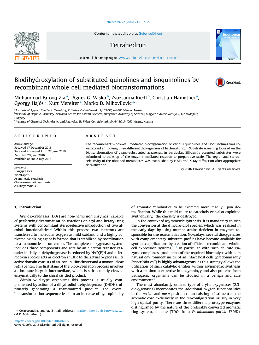 Biodihydroxylation of substituted quinolines and isoquinolines by recombinant whole-cell mediated biotransformations