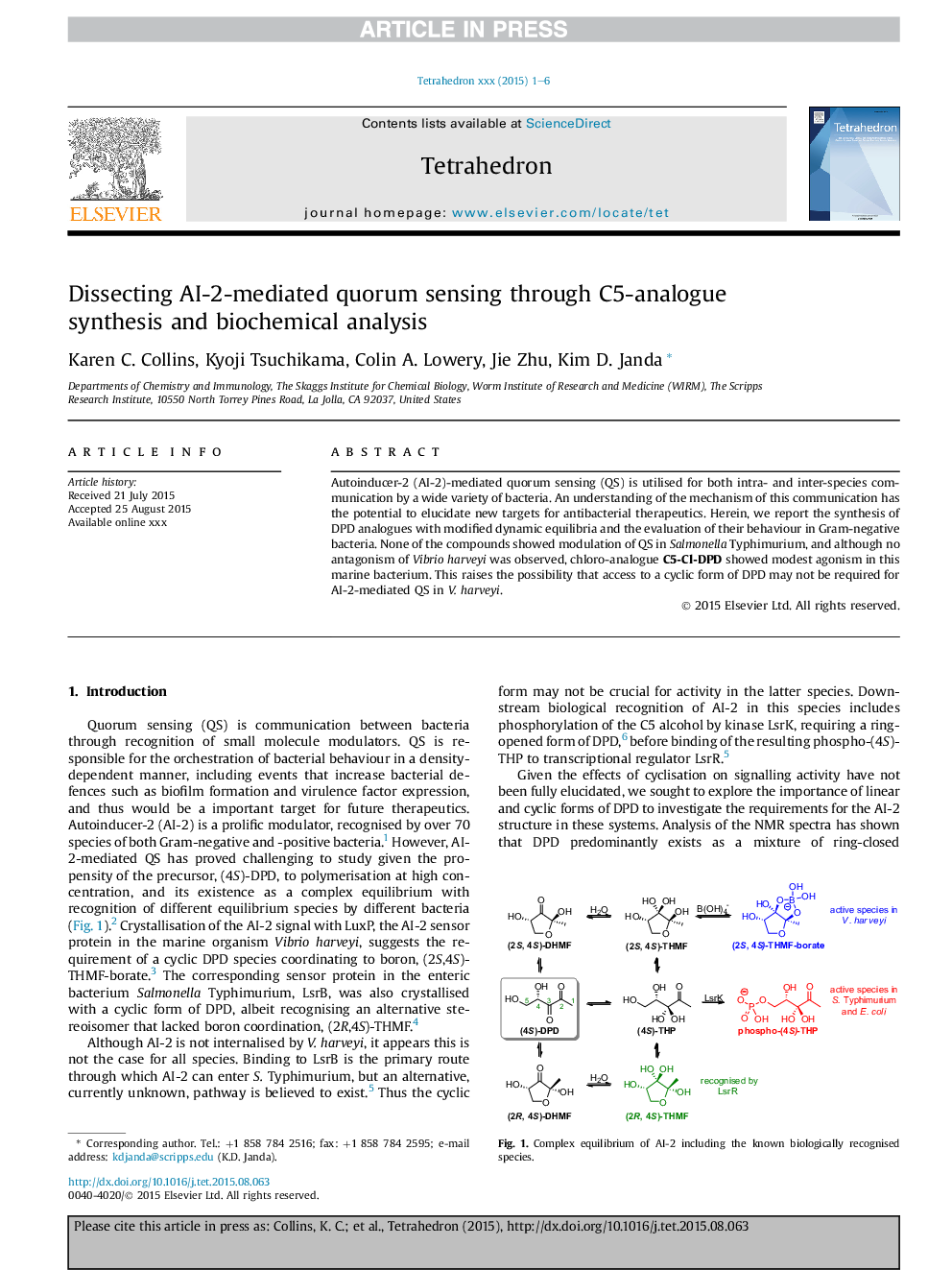 Dissecting AI-2-mediated quorum sensing through C5-analogue synthesis and biochemical analysis