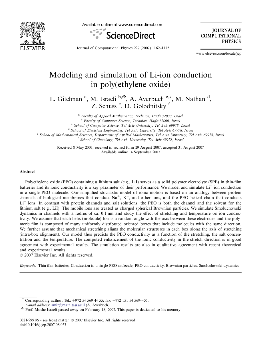 Modeling and simulation of Li-ion conduction in poly(ethylene oxide)