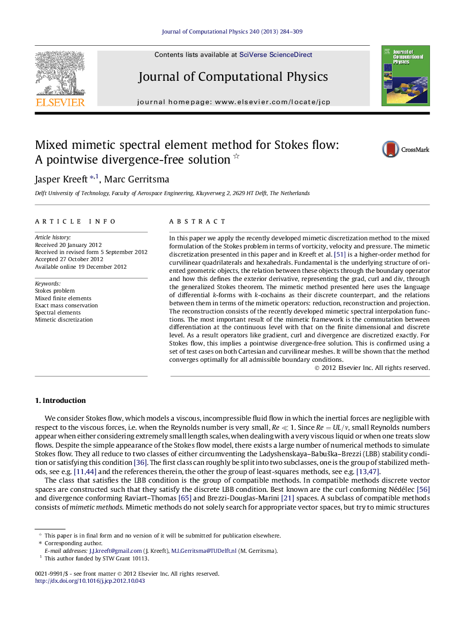 Mixed mimetic spectral element method for Stokes flow: A pointwise divergence-free solution 