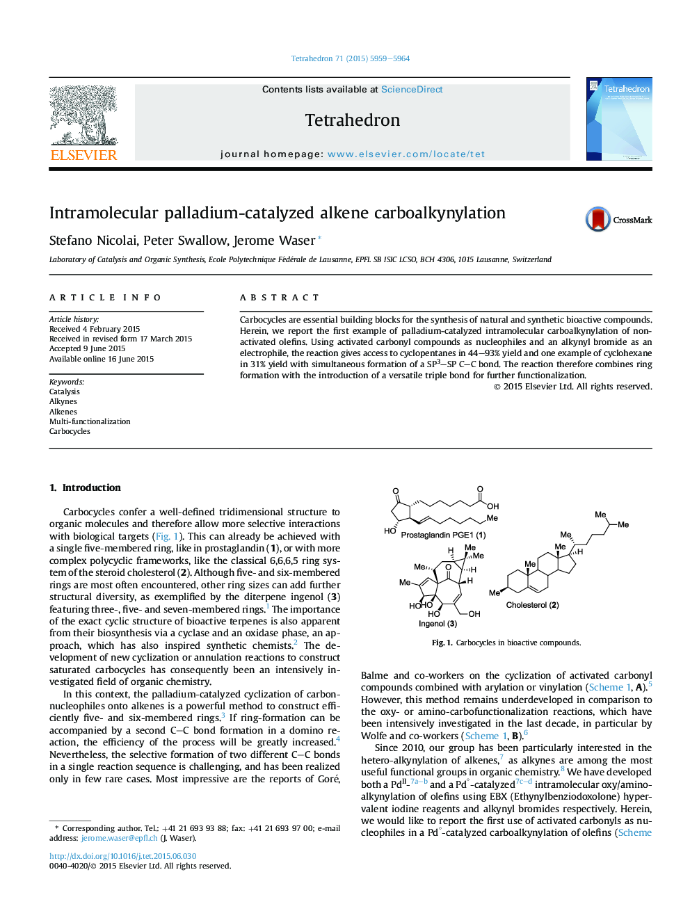 Intramolecular palladium-catalyzed alkene carboalkynylation