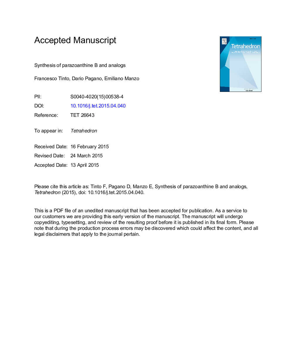 Synthesis of parazoanthine B and analogs