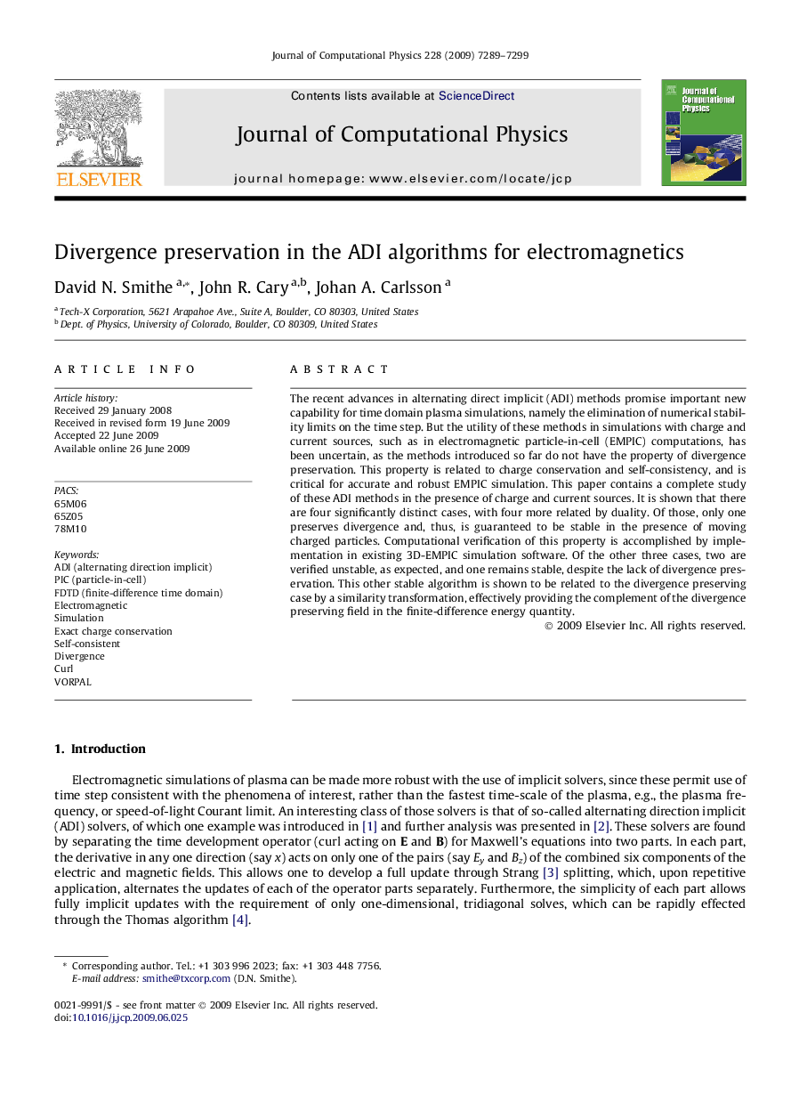 Divergence preservation in the ADI algorithms for electromagnetics