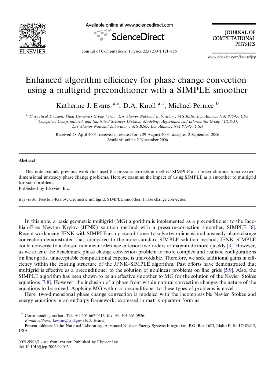 Enhanced algorithm efficiency for phase change convection using a multigrid preconditioner with a SIMPLE smoother