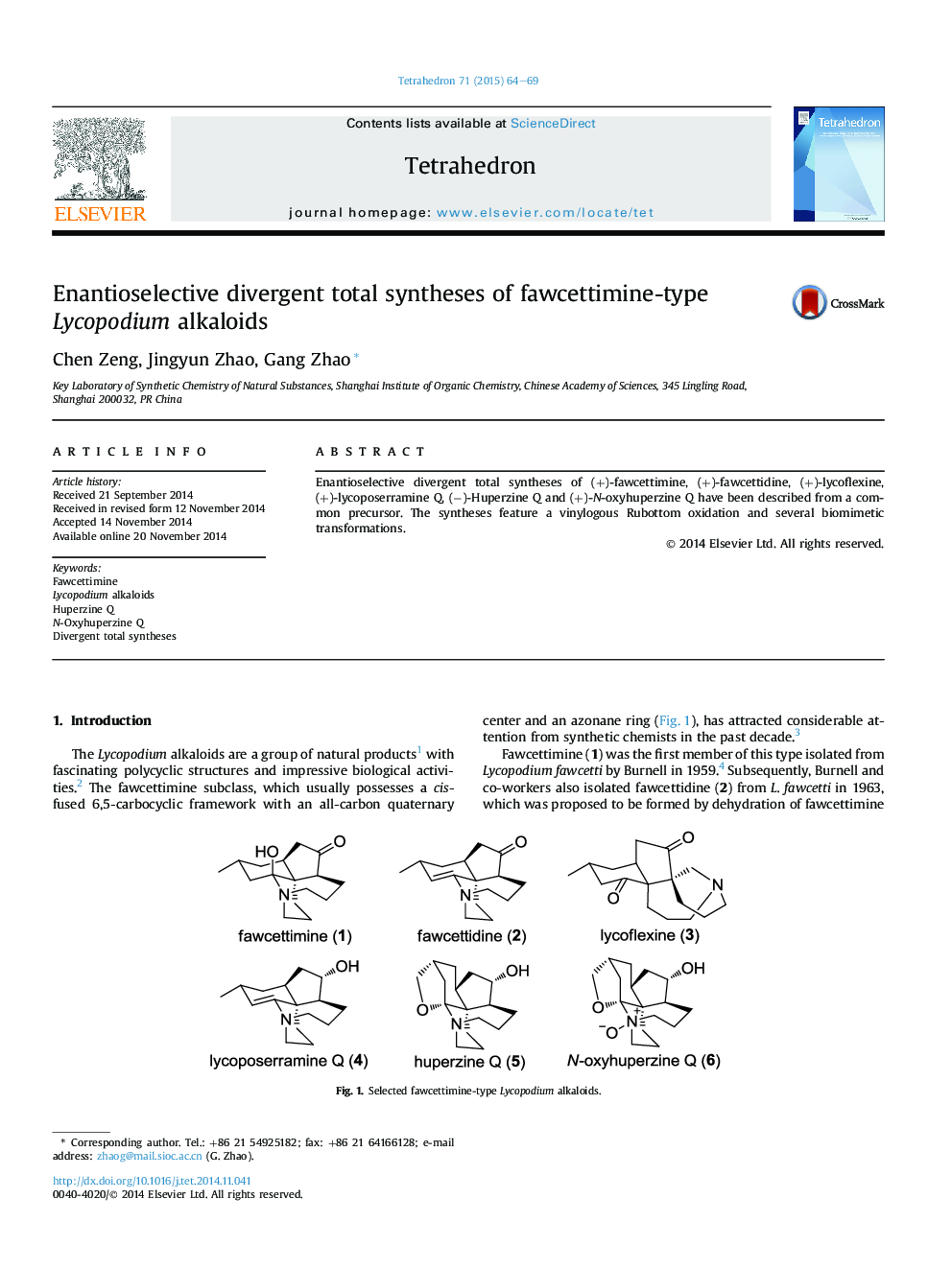 Enantioselective divergent total syntheses of fawcettimine-type Lycopodium alkaloids