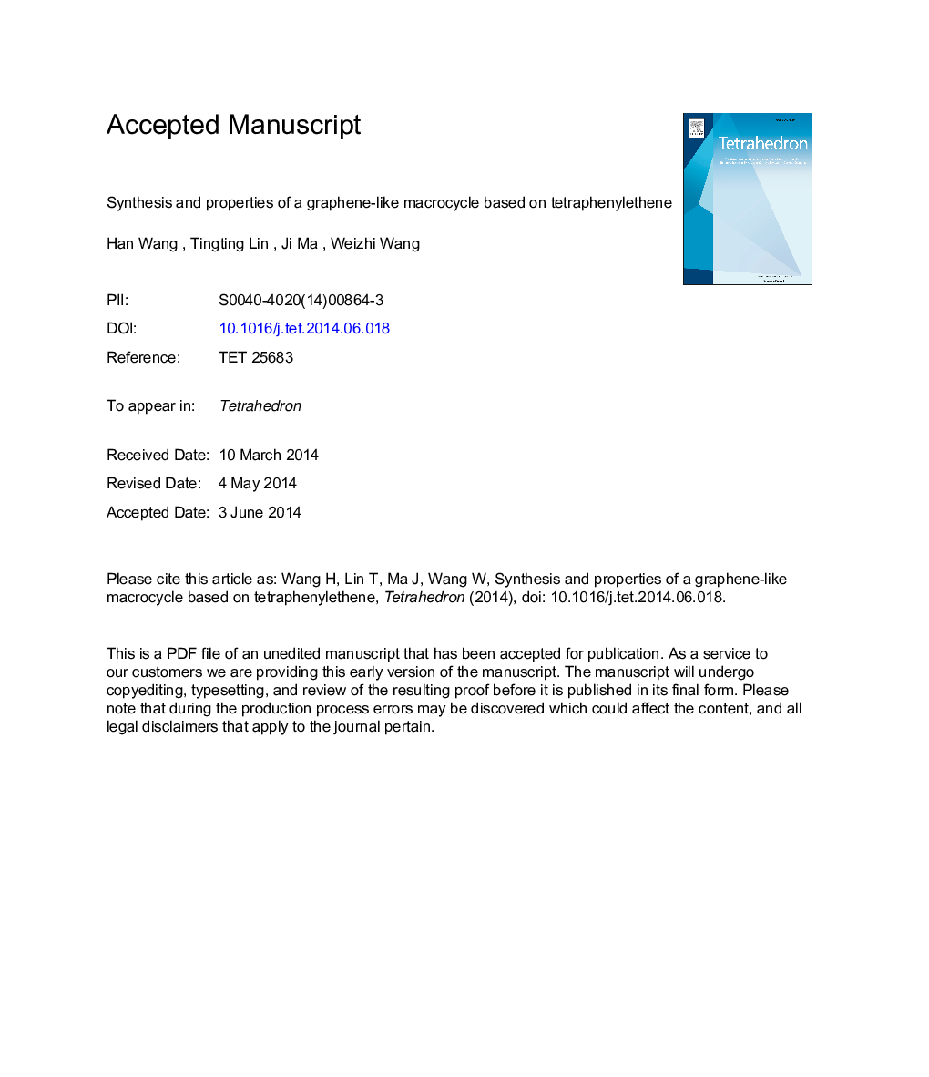 Synthesis and properties of a graphene-like macrocycle based on tetraphenylethene