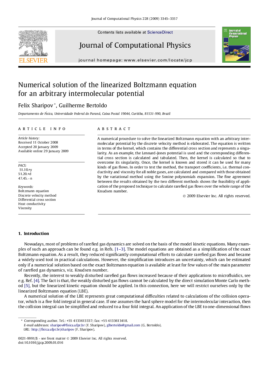 Numerical solution of the linearized Boltzmann equation for an arbitrary intermolecular potential