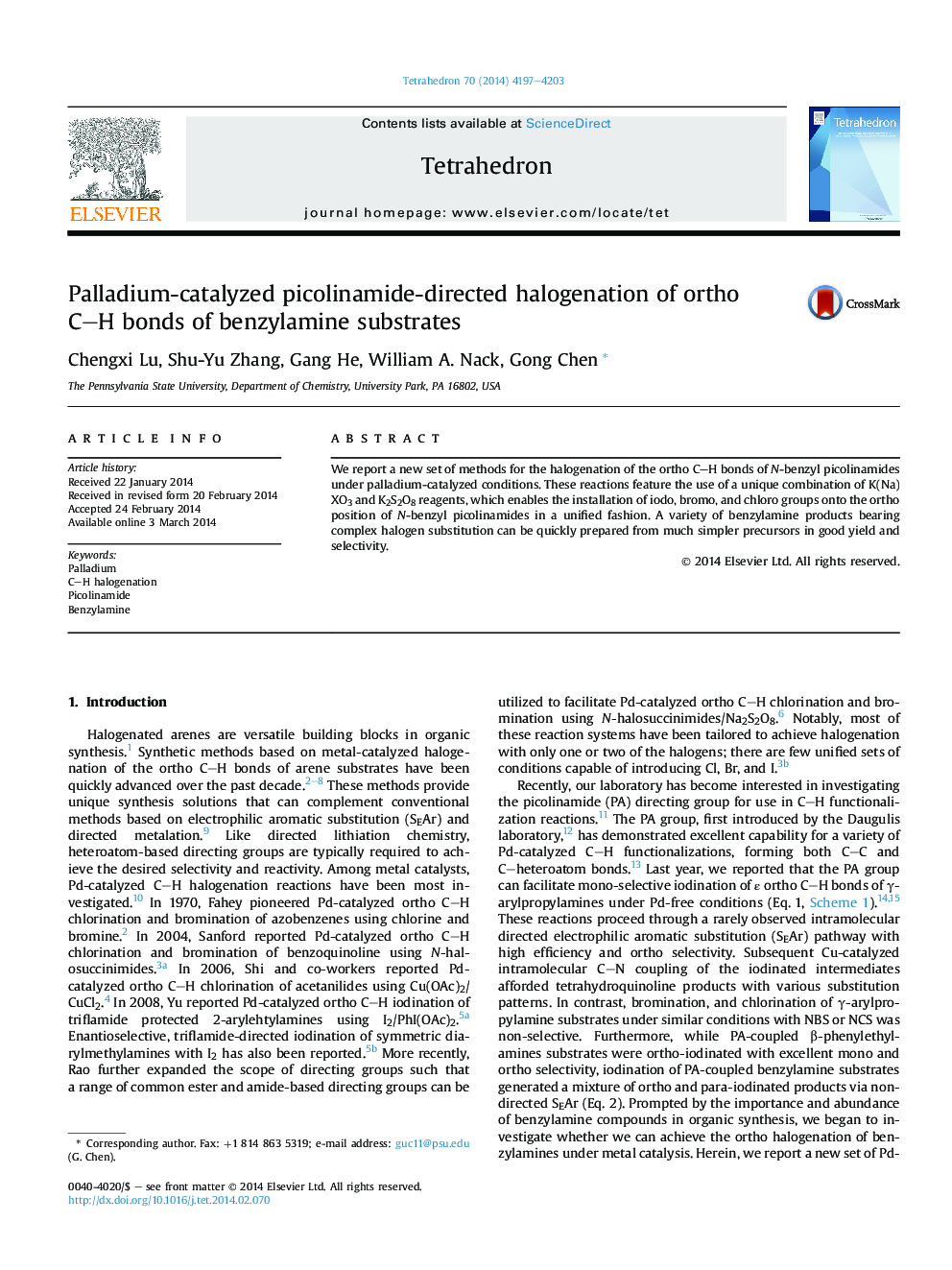 Palladium-catalyzed picolinamide-directed halogenation of ortho C-H bonds of benzylamine substrates