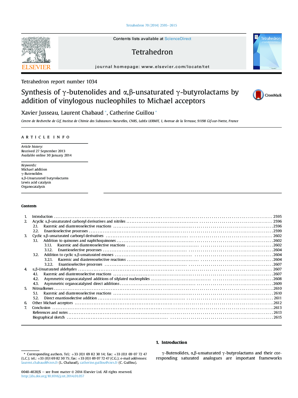 Tetrahedron report number 1034Synthesis of Î³-butenolides and Î±,Î²-unsaturated Î³-butyrolactams by addition of vinylogous nucleophiles to Michael acceptors