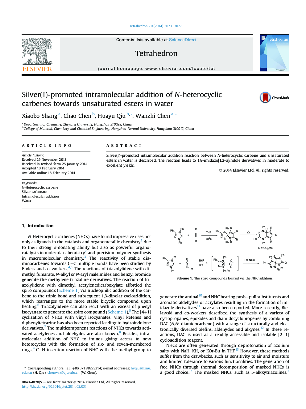 Silver(I)-promoted intramolecular addition of N-heterocyclic carbenes towards unsaturated esters in water