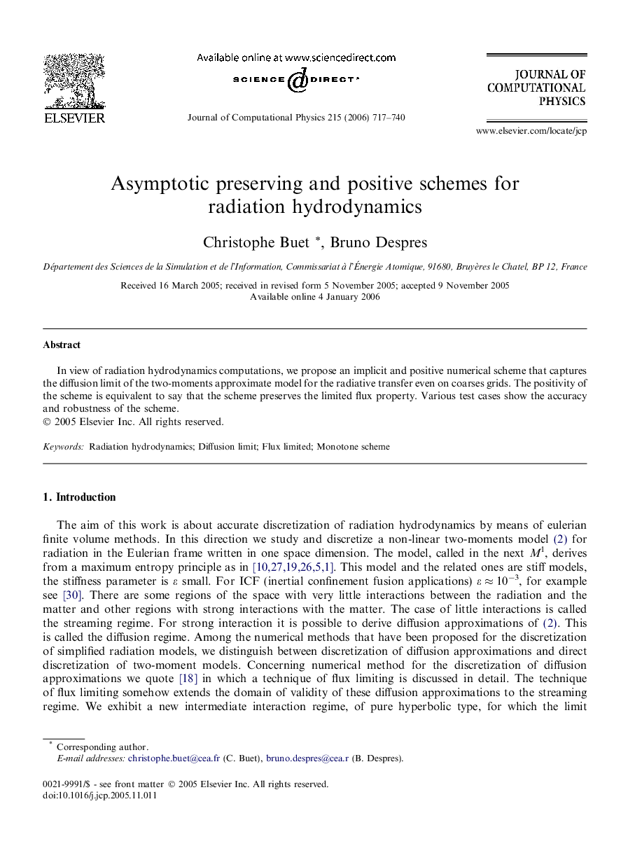 Asymptotic preserving and positive schemes for radiation hydrodynamics