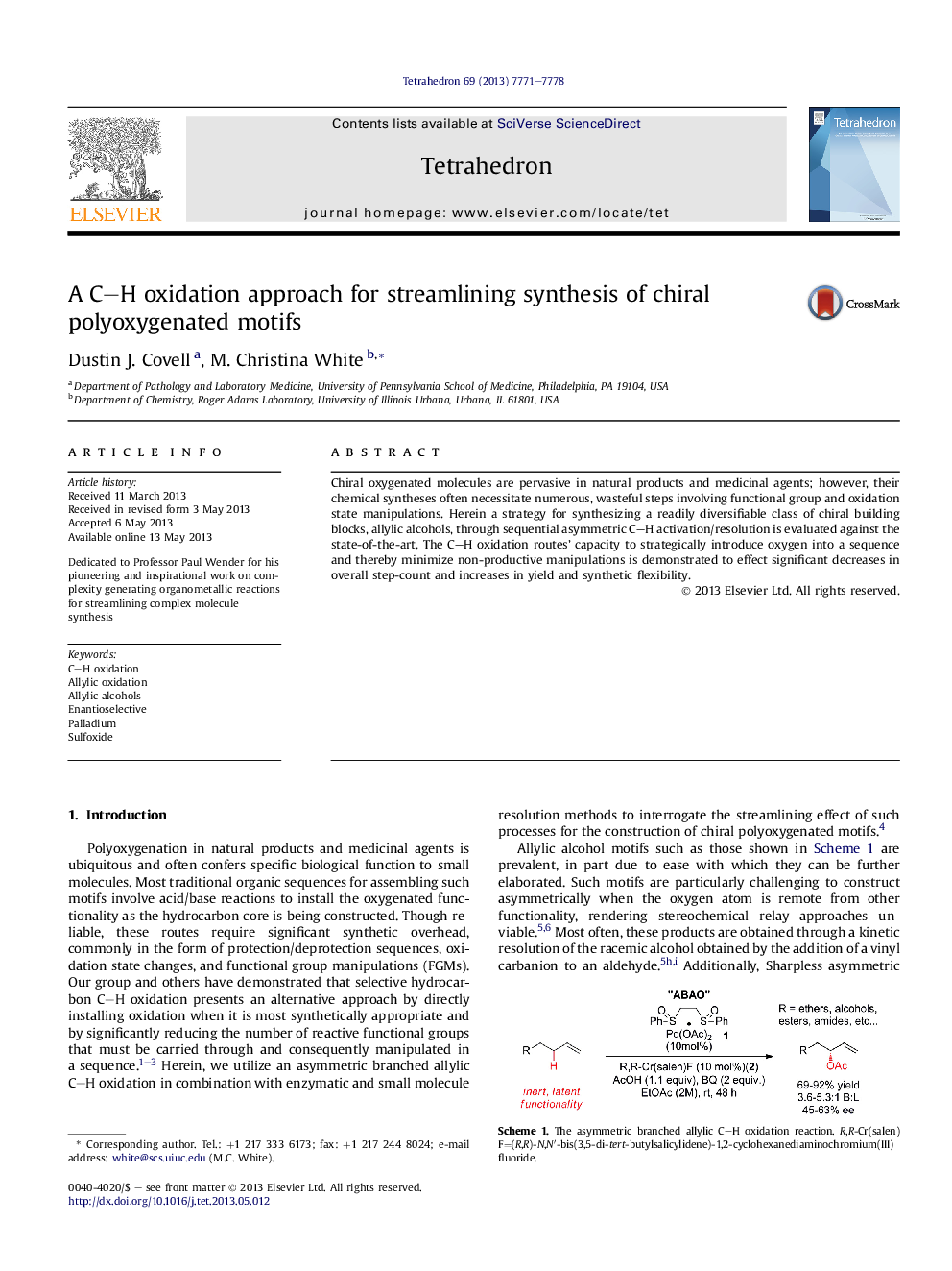 A C–H oxidation approach for streamlining synthesis of chiral polyoxygenated motifs