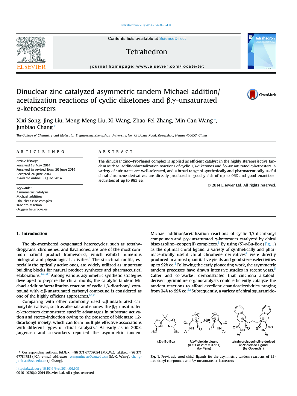 Dinuclear zinc catalyzed asymmetric tandem Michael addition/acetalization reactions of cyclic diketones and Î²,Î³-unsaturated Î±-ketoesters