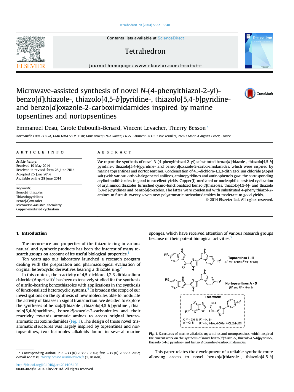 Microwave-assisted synthesis of novel N-(4-phenylthiazol-2-yl)-benzo[d]thiazole-, thiazolo[4,5-b]pyridine-, thiazolo[5,4-b]pyridine- and benzo[d]oxazole-2-carboximidamides inspired by marine topsentines and nortopsentines