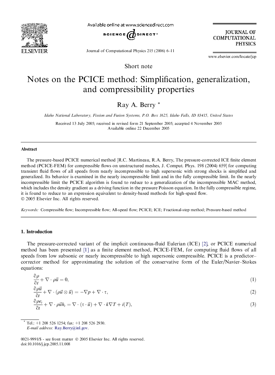 Notes on the PCICE method: Simplification, generalization, and compressibility properties