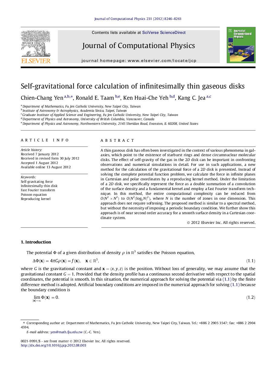 Self-gravitational force calculation of infinitesimally thin gaseous disks