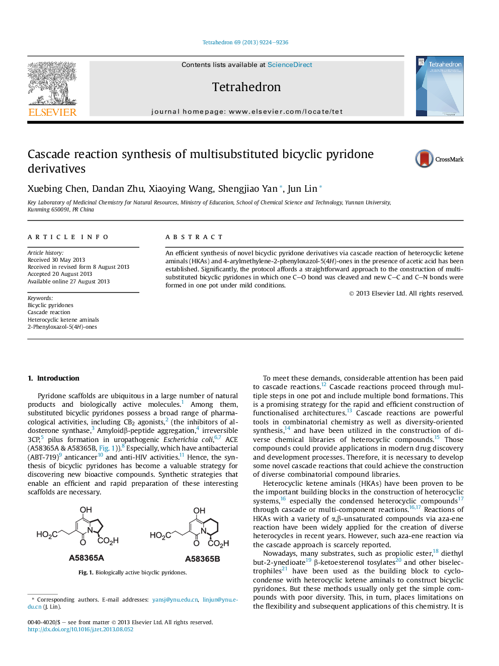 Cascade reaction synthesis of multisubstituted bicyclic pyridone derivatives