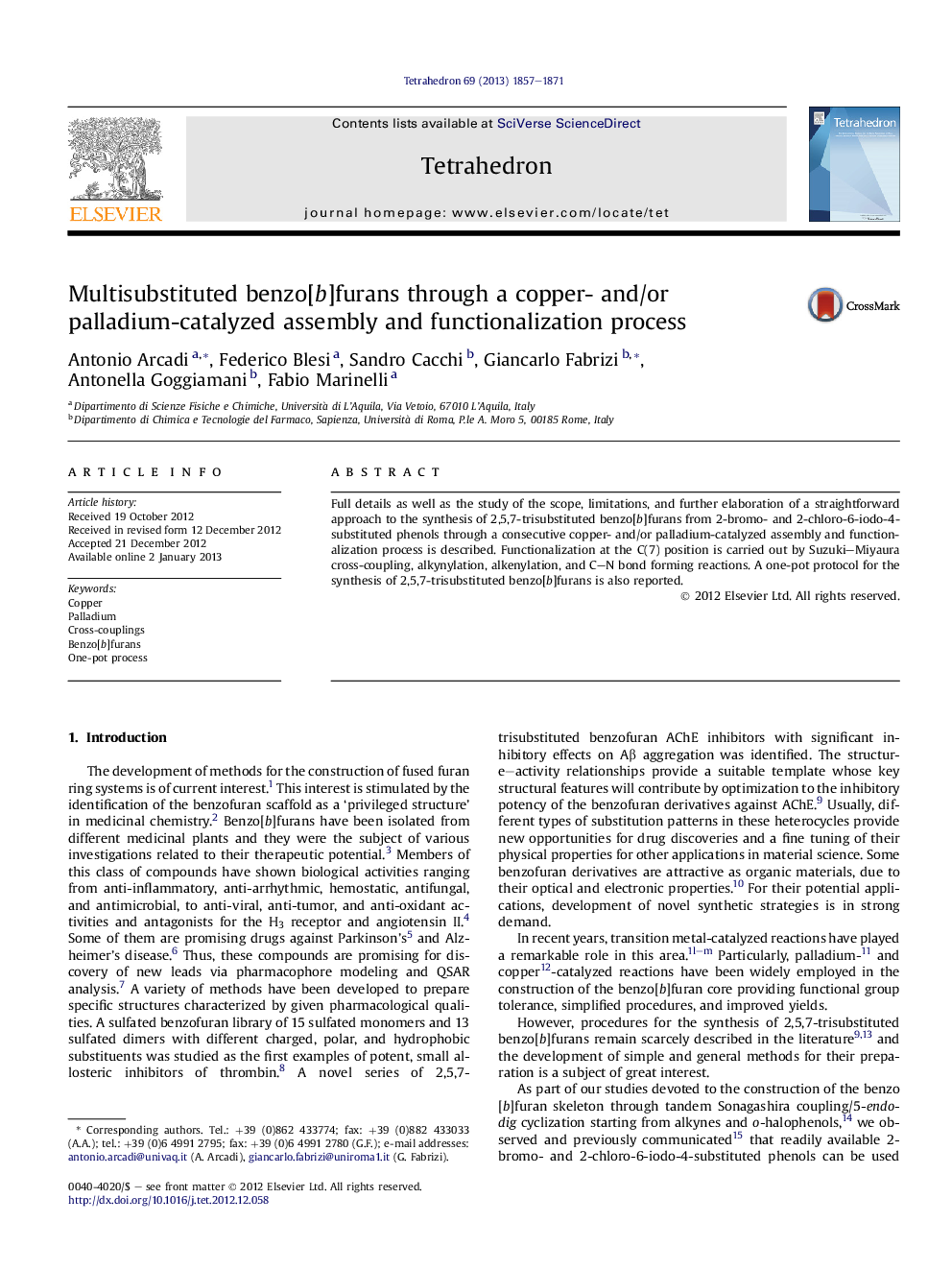 Multisubstituted benzo[b]furans through a copper- and/or palladium-catalyzed assembly and functionalization process