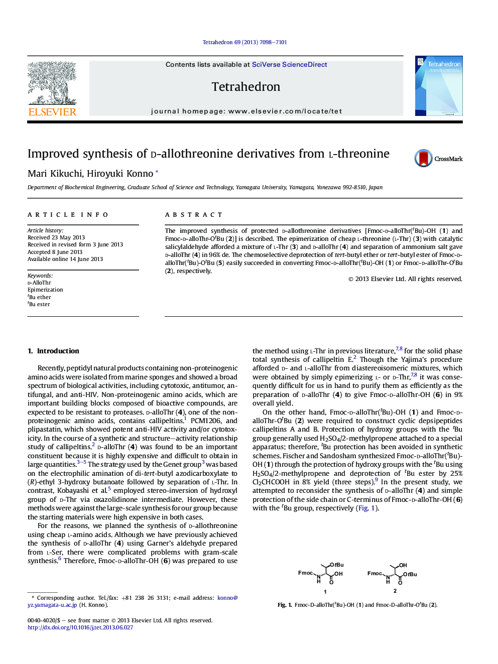 Improved synthesis of d-allothreonine derivatives from l-threonine