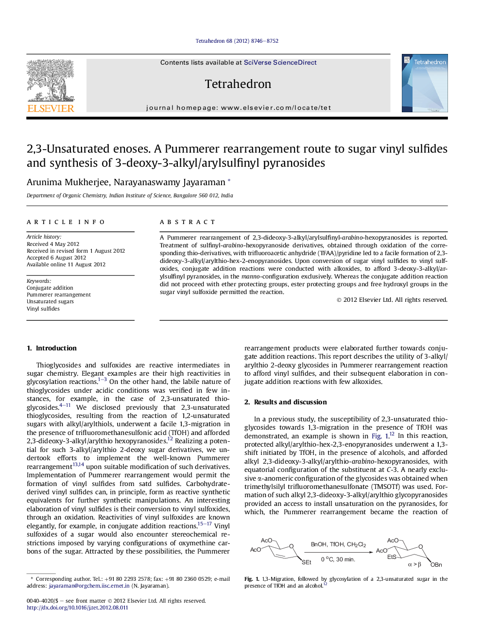 2,3-Unsaturated enoses. A Pummerer rearrangement route to sugar vinyl sulfides and synthesis of 3-deoxy-3-alkyl/arylsulfinyl pyranosides