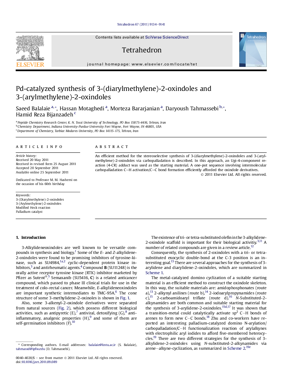 Pd-catalyzed synthesis of 3-(diarylmethylene)-2-oxindoles and 3-(arylmethylene)-2-oxindoles