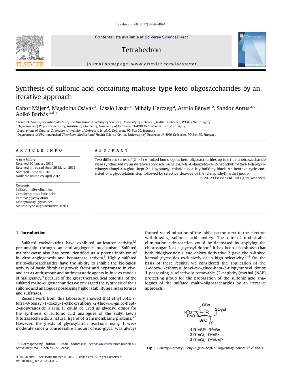 Synthesis of sulfonic acid-containing maltose-type keto-oligosaccharides by an iterative approach