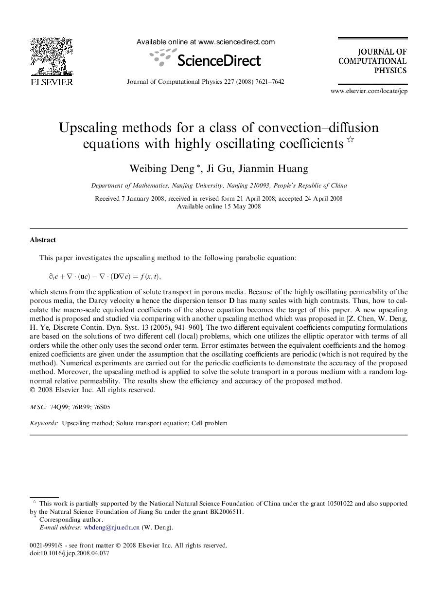 Upscaling methods for a class of convection–diffusion equations with highly oscillating coefficients 